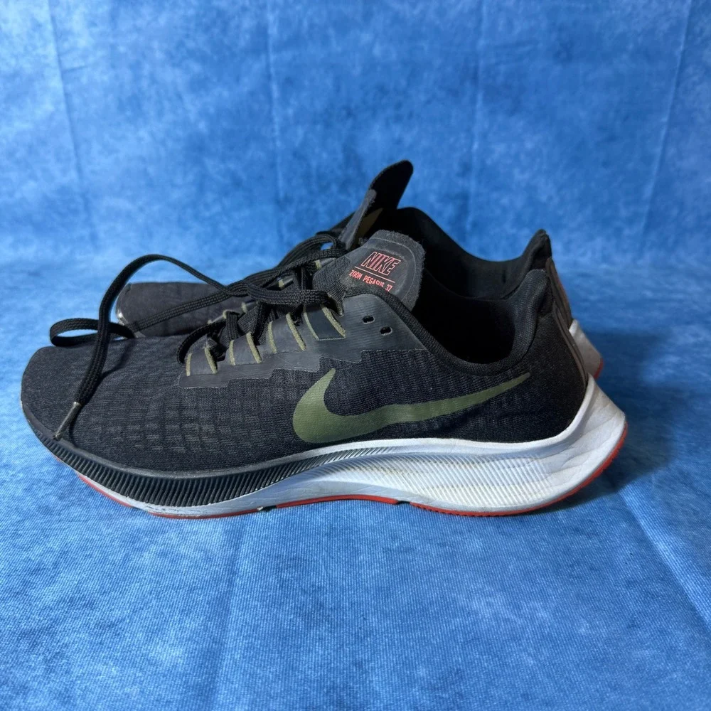 Nike Air Zoom Pegasus 37 Black Running Shoes Men's US 9.5 BQ9646-004